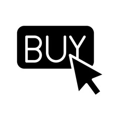 Sticker - Shopping online icon in glyph style