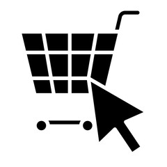 Sticker - Shopping online icon in glyph style