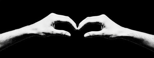 Wall Mural - two hands are shown in a heart shape