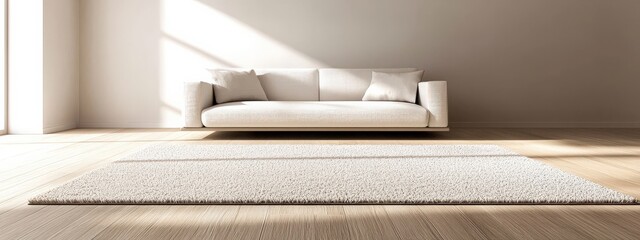 Poster - a white couch is in a room with a white wall