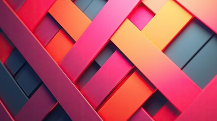 Poster - Matrix abstract background idea. Vibrant geometric patterns with colorful layers and textures in a modern design.