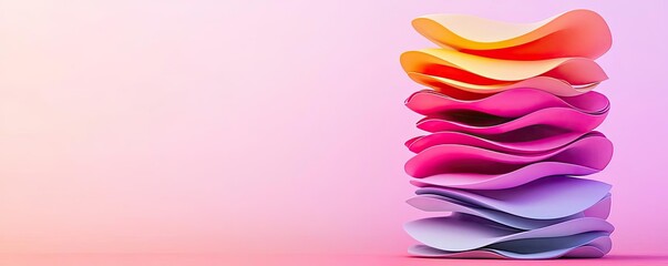 Poster - Layer abstract background concept. Colorful abstract shapes stacked together, creating a vibrant and dynamic visual experience.