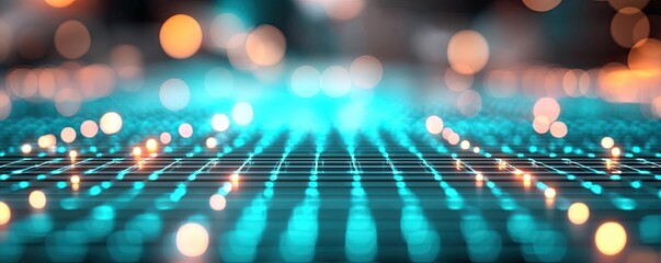 Poster - Matrix abstract background idea. Abstract technology background with bright glowing lights and vibrant colors.