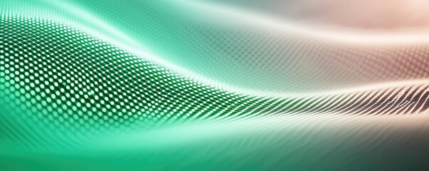 Poster - Matrix abstract background idea. Abstract wave pattern with green and gold hues creating a modern digital background.