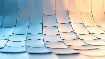 Poster - Matrix abstract background idea. Soft wave patterns in blue and orange create a serene and modern visual effect.