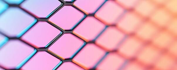 Poster - Matrix abstract background idea. Abstract hexagonal pattern with vibrant colors and dynamic lighting effects.