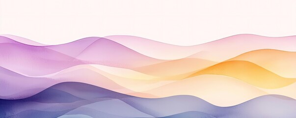 Poster - Watercolor abstract background concept. Soft wave patterns in pastel colors for backgrounds and creative designs.