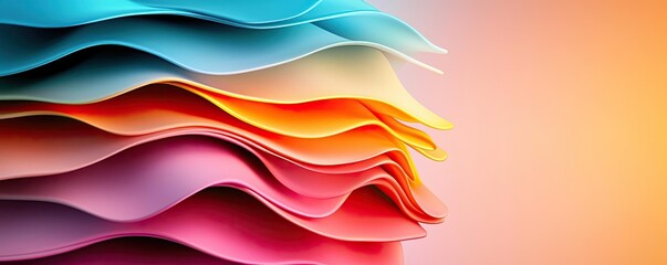 Poster - Layer abstract background concept. Colorful layered sheets create a vibrant backdrop for design and creativity.