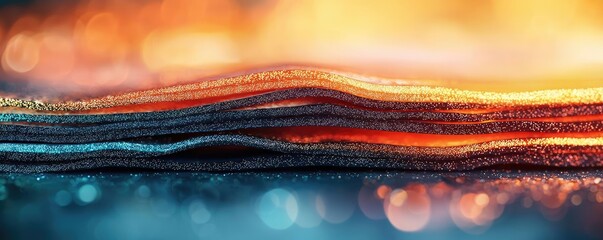 Poster - Layer abstract background concept. Colorful abstract layers with shimmering light and textures, perfect for digital backgrounds.