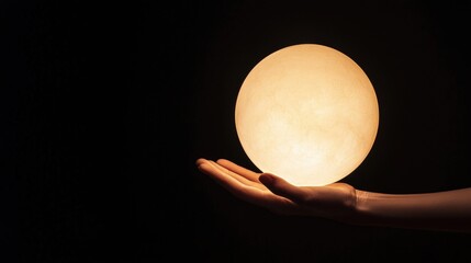 Wall Mural - a hand holding a white ball