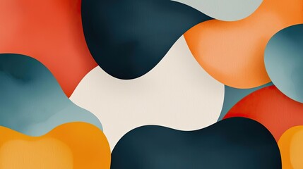 Aufkleber - Watercolor abstract background concept. Abstract shapes and colors blend harmoniously to create a modern artistic composition.