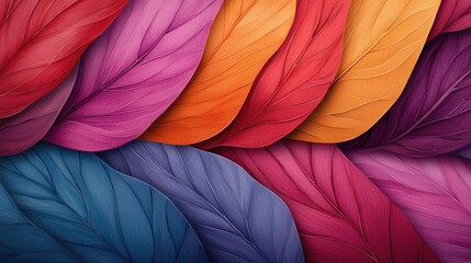 Poster - Watercolor abstract background concept. Vibrant, colorful leaves arranged in a beautiful pattern showcasing nature's elegance.
