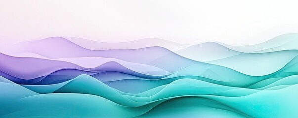 Poster - Layer abstract background concept. Beautiful abstract waves in soft purple and teal colors with a subtle gradient effect.