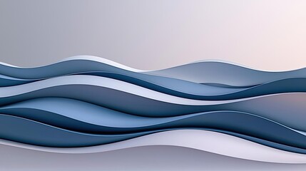 Poster - Layer abstract background concept. Abstract waves in shades of blue creating a modern and serene visual effect.