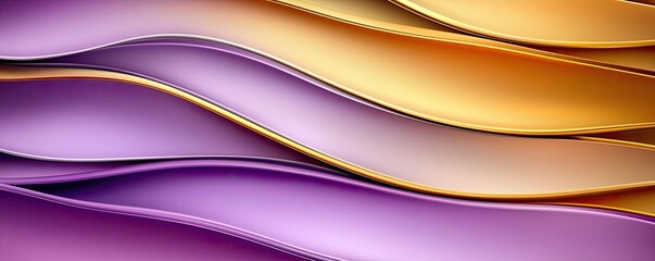 Aufkleber - Layer abstract background concept. Abstract waves with purple, gold, and orange colors create a stunning visual effect.