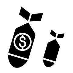 Business crisis icon in glyph style