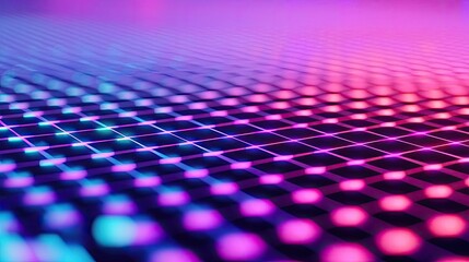 Poster - Matrix abstract background idea. Vibrant abstract background with a colorful grid pattern of glowing dots.