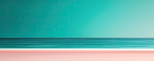 Poster - Watercolor abstract background concept. Calm ocean view with serene colors, perfect for relaxation and tranquility.