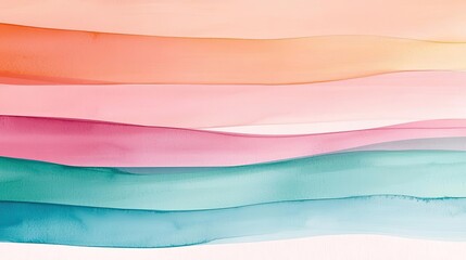Poster - Watercolor abstract background concept. Abstract watercolor waves in soft pastel shades creating a serene visual background.