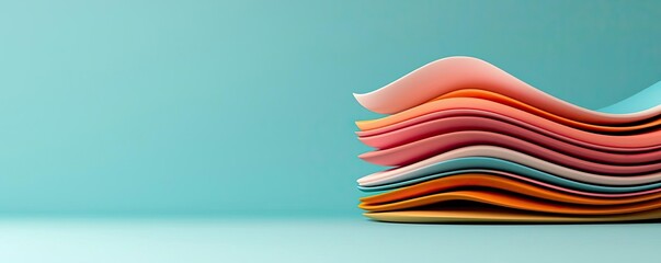 Poster - Layer abstract background concept. Colorful stack of paper sheets for creative design and artistic projects.