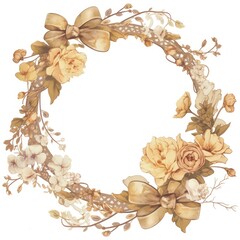 Sticker - Elegant floral wreath illustration