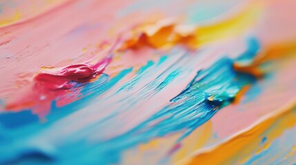 Poster - Vividly colored paint strokes intertwine and flow across the canvas, showcasing vibrant hues and textures that evoke emotion and creativity