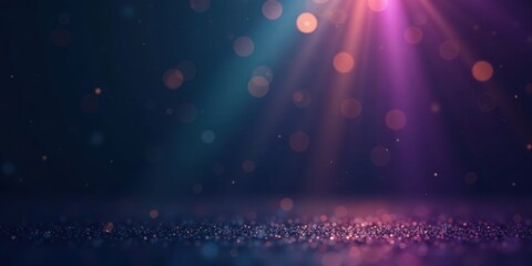Leinwandbilder - Abstract Sparkling Glitter Background with Purple and Teal Light Rays
