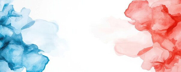 Poster - Watercolor abstract background concept. Abstract watercolor splash in blue and red, perfect for creative backgrounds or designs.