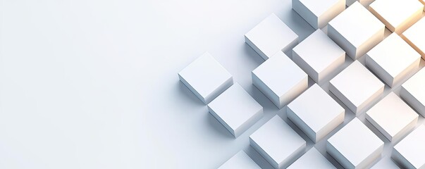 Poster - Matrix abstract background idea. Abstract arrangement of cubes creating a modern and minimalist background.