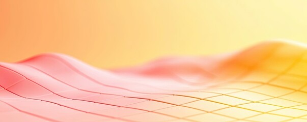 Poster - Matrix abstract background idea. Abstract wavy patterns in soft orange and pink hues create a soothing atmosphere.