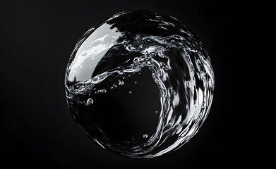 Poster - Water Orb: Abstract Sphere of Liquid Motion