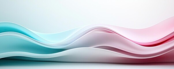 Poster - Layer abstract background concept. Abstract wave pattern design in soft pastel colors creating a calming atmosphere.