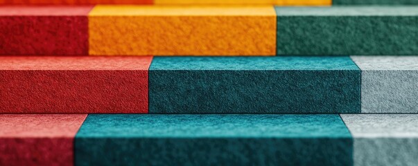 Aufkleber - Layer abstract background concept. Colorful stacked paper textures showcasing various hues and patterns for design projects.