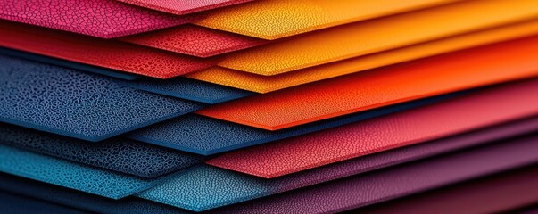 Poster - Layer abstract background concept. Vibrant layers of colored paper in an artistic arrangement, ideal for creative projects.