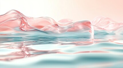 Poster - Layer abstract background concept. Serene water surface with soft waves in pastel colors, reflecting light beautifully.