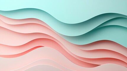 Poster - Layer abstract background concept. Smooth layered waves in pastel colors create a soothing abstract background design.