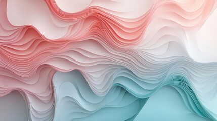 Poster - Layer abstract background concept. Colorful abstract waves creating a smooth, flowing design with depth and texture.