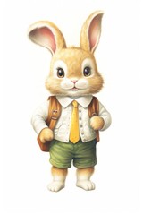 Wall Mural - Rabbit character back to school figurine animal mammal.