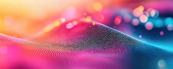 Poster - Dots abstract background idea. Abstract vibrant waves of color in a dreamy and dynamic digital composition.