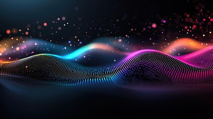 Poster - Dots abstract background idea. Vibrant waves of color create a stunning visual experience with rhythmic patterns.