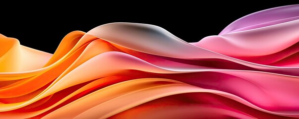 Poster - Fire abstract background concept. Dynamic wave patterns in vibrant orange and pink tones with a smooth gradient effect.