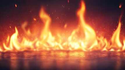 Aufkleber - Fire abstract background concept. Vibrant flames dancing against a dark background, showcasing the power of fire.