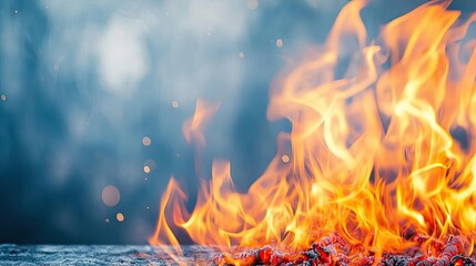 Poster - Fire abstract background concept. A vibrant flame dances against a blurred background, showcasing its raw energy.