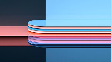 Poster - Layer abstract background concept. Abstract layers of color creating a modern and sleek design with reflections.