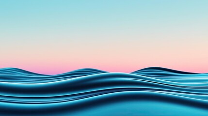 Poster - Layer abstract background concept. Waves gently roll under a pastel sky, creating a serene and peaceful ocean landscape.