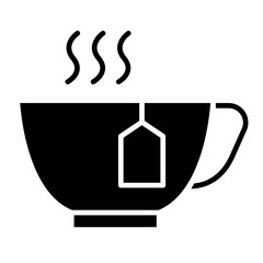 Wall Mural - Hot tea icon in glyph style