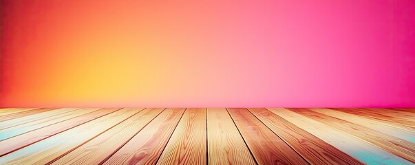 Poster - Floor abstract background concept. Vibrant gradient background with wooden floor, perfect for creative projects.