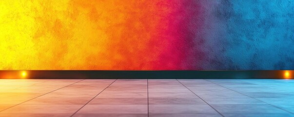 Poster - Floor abstract background concept. Vibrant abstract background with colorful gradient textures and smooth floor space.