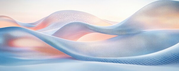 Aufkleber - Dots abstract background idea. Abstract waves in soft hues create a calming and serene visual experience.