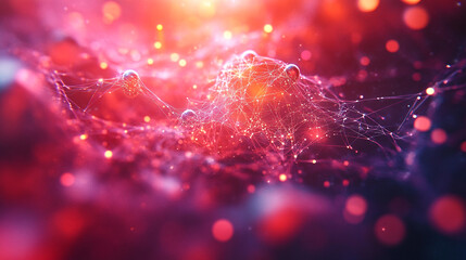 Leinwandbilder - Exploring the deep connections of neural networks in vibrant colors and light